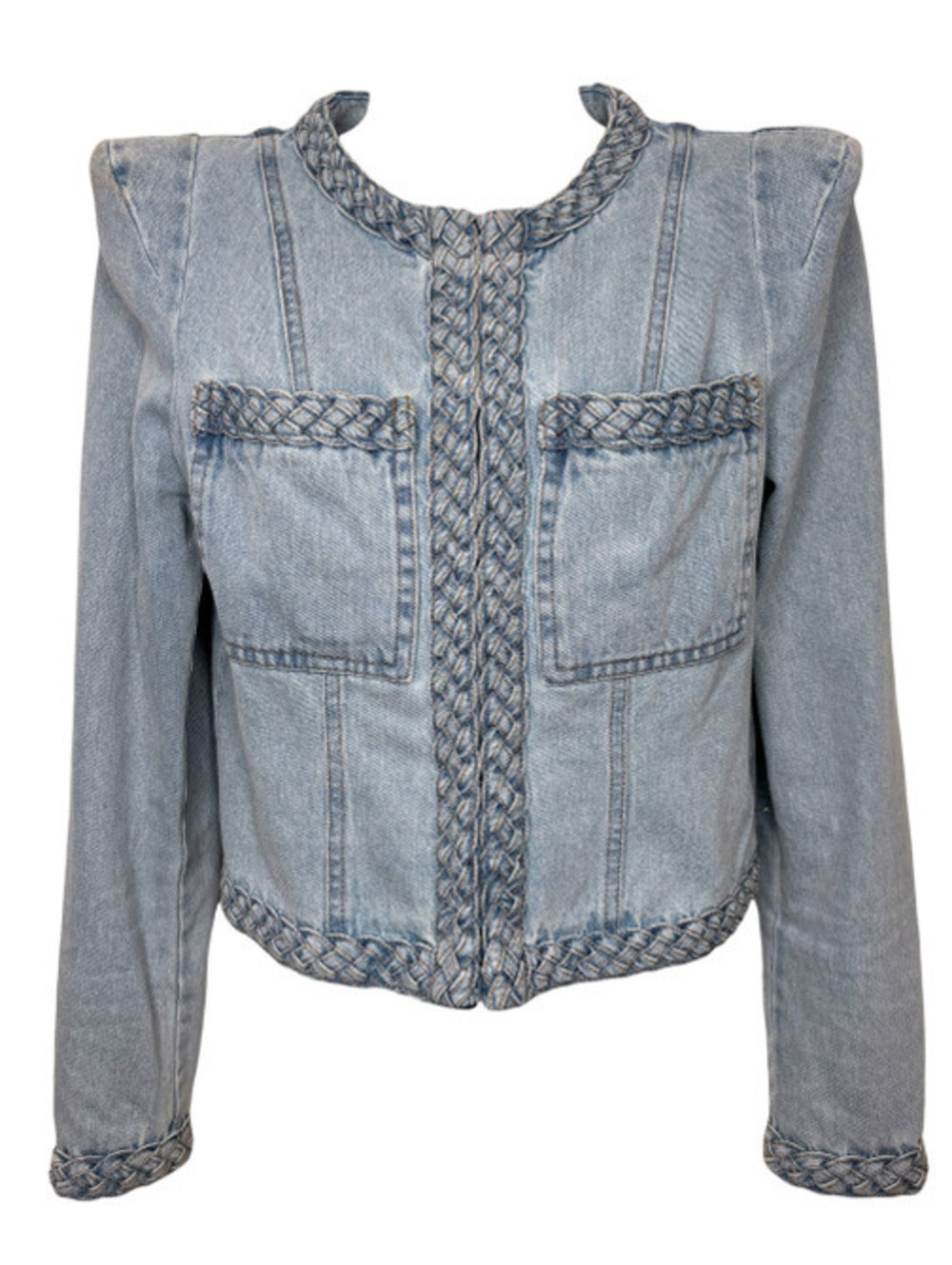 Veronica Beard "Arrowe" Cropped Denim Jacket